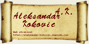 Aleksandar Koković vizit kartica